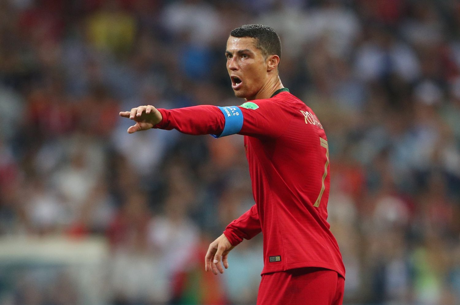 Cristiano Ronaldo v zápase Portugalsko - Španělsko na MS 2018
