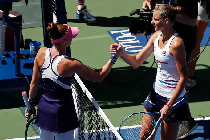Tenistky Tereza Martincová a Karolína Plíšková v 1. kole US Open.