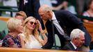 Tennis - Wimbledon - All England Lawn Tennis and Croquet Club, London, Britain - July 3, 2019  Matt Dawson with Mary Berry in the Royal Box during the second round match