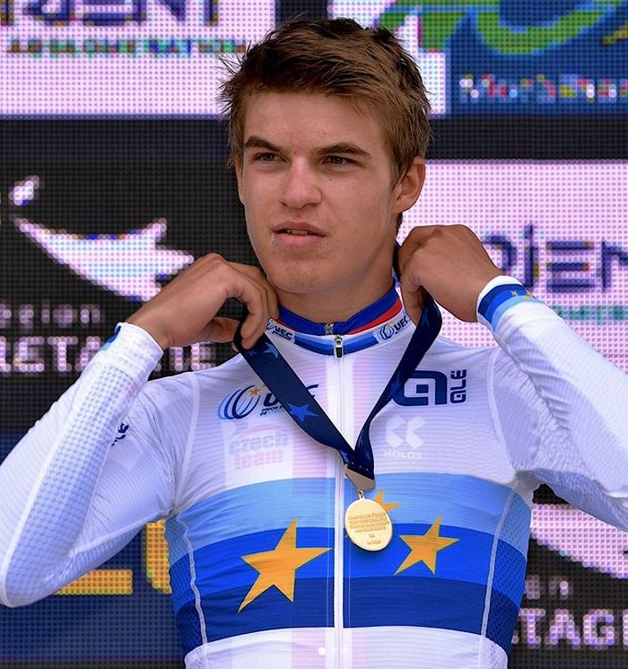 Český cyklista Mathias Vacek, juniorský mistr Evropy 2020 v časovce