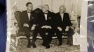 Former U.S. President John F. Kennedy, Austrian President Adolf Shaerf and First Secretary of the Communist Party of the Soviet Union Nikita Khrushchev (L-R) are seen together in a photo taken June 3, 1961, displayed as part of the McInnis Auctioneers Presidential Auction in Amesbury, Massachusetts in this file photo from February 10, 2013. The auction which features the estate of the late David Powers, special assistant to former president John F. Kennedy, will take place on February 17. REUTERS/Jessica Rinaldi/Files (UNITED STATES - Tags: POLITICS BUSINESS) - RTR3DLKT Published: Úno. 17, 2013, 5:30 odp.