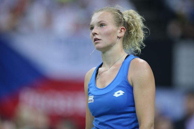 Kateřina Siniaková ve finále Fed Cupu 2018 Česko - USA