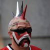 Chicago Blackhawks fan arrives to attend Game 1 of the NHL S