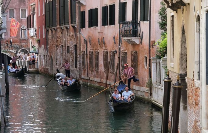 Gondoly v italských Benátkách.