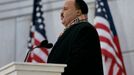 Martin Luther King III. během projevu předcházející řeči Baracka Obamy.