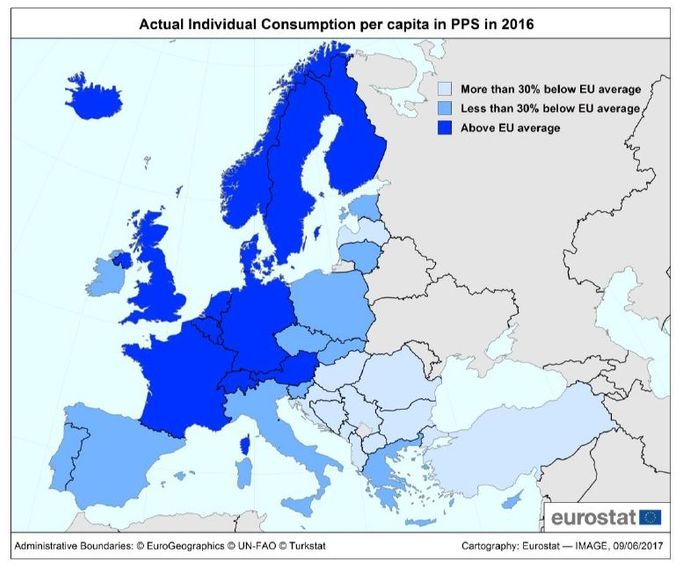 Státy podle ukazatele AIC na obyvatele.