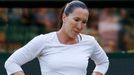 Jelena Jankovic of Serbia reacts during her women's singles tennis match against Vesna Dolonc of Serbia at the Wimbledon Tennis Championships, in London June 26, 2013. RE