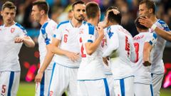 Česká fotbalová reprezentace během kvalifikačního zápasu v Norsku