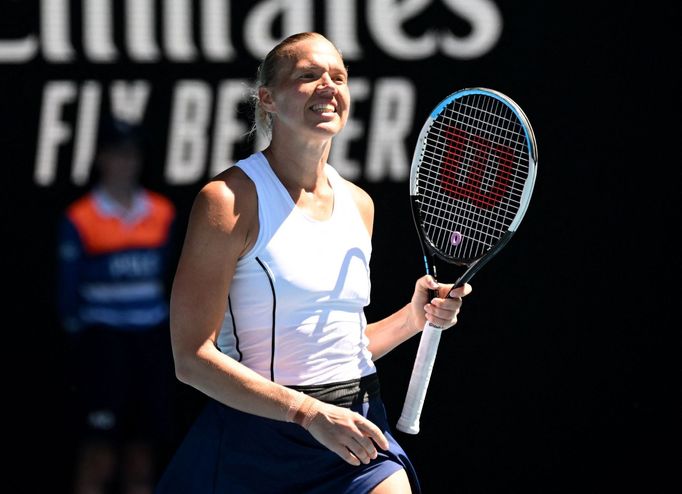 Kaia Kanepiová v utkání třetího kola Australian Open 2022.