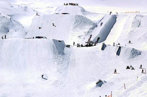 lyže, snowpark