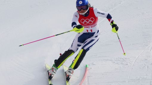 2022 Beijing Olympics - Alpine Skiing - Women's Slalom Run 1 - National Alpine Skiing Centre, Yanqing district, Beijing, China - February 9, 2022. Martina Dubovska of Cze