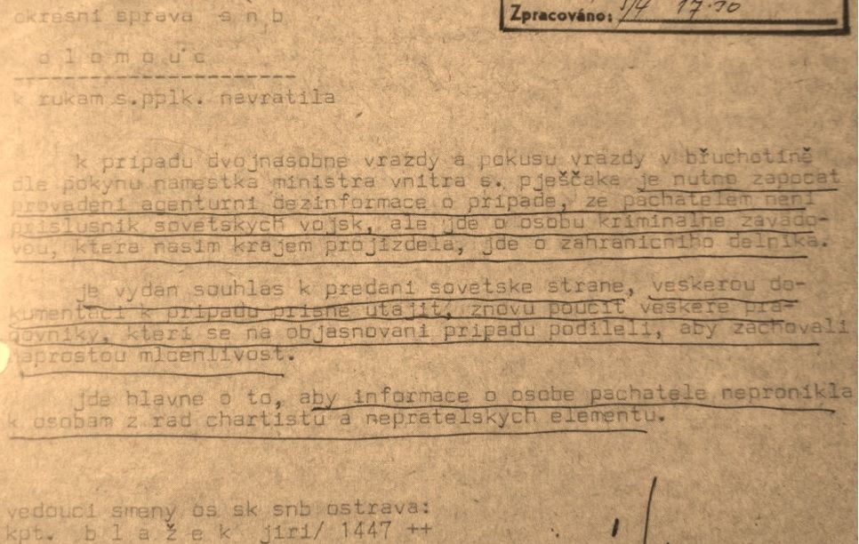 Trojnásobná vražda spáchaná sovětským zběhem v Břuchotíně