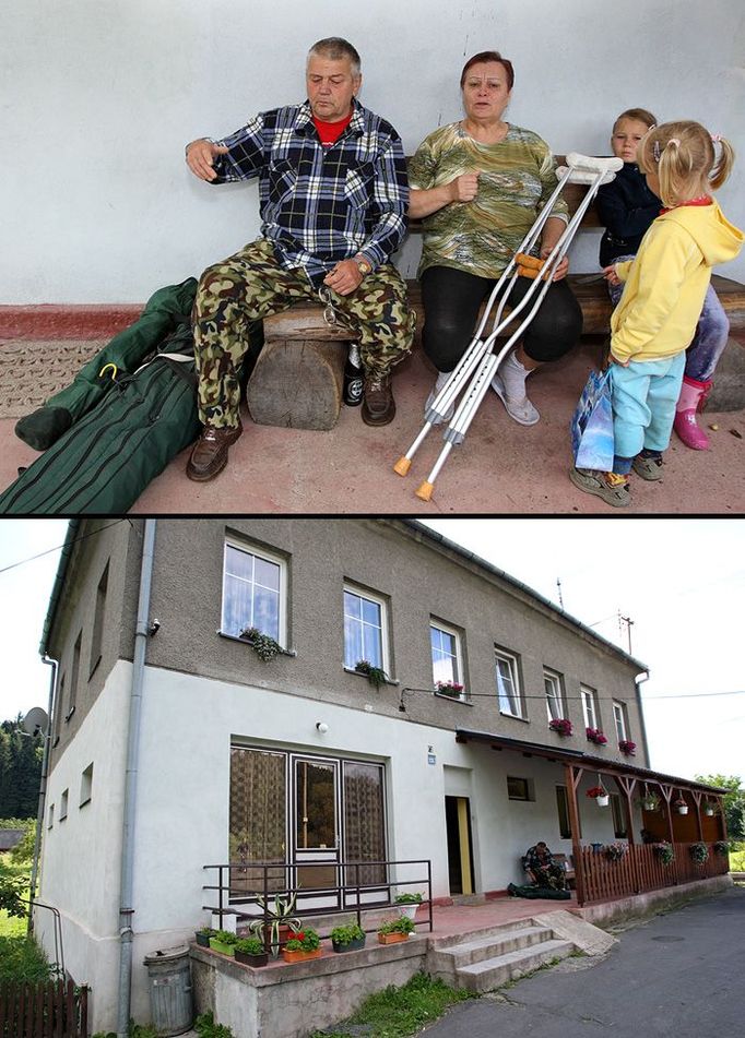 Matouškovi mají dům v takzvaném žlutém pásmu koryta. Co to pro ně znamená? "Dokud to nezbourají, tak nás odtud nedostanou," říkají. Na besedu s ministrem Bursíkem jít nechtěli.