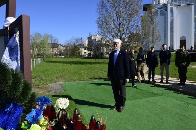 Český prezident Petr Pavel navštívil ukrajinskou Buču.