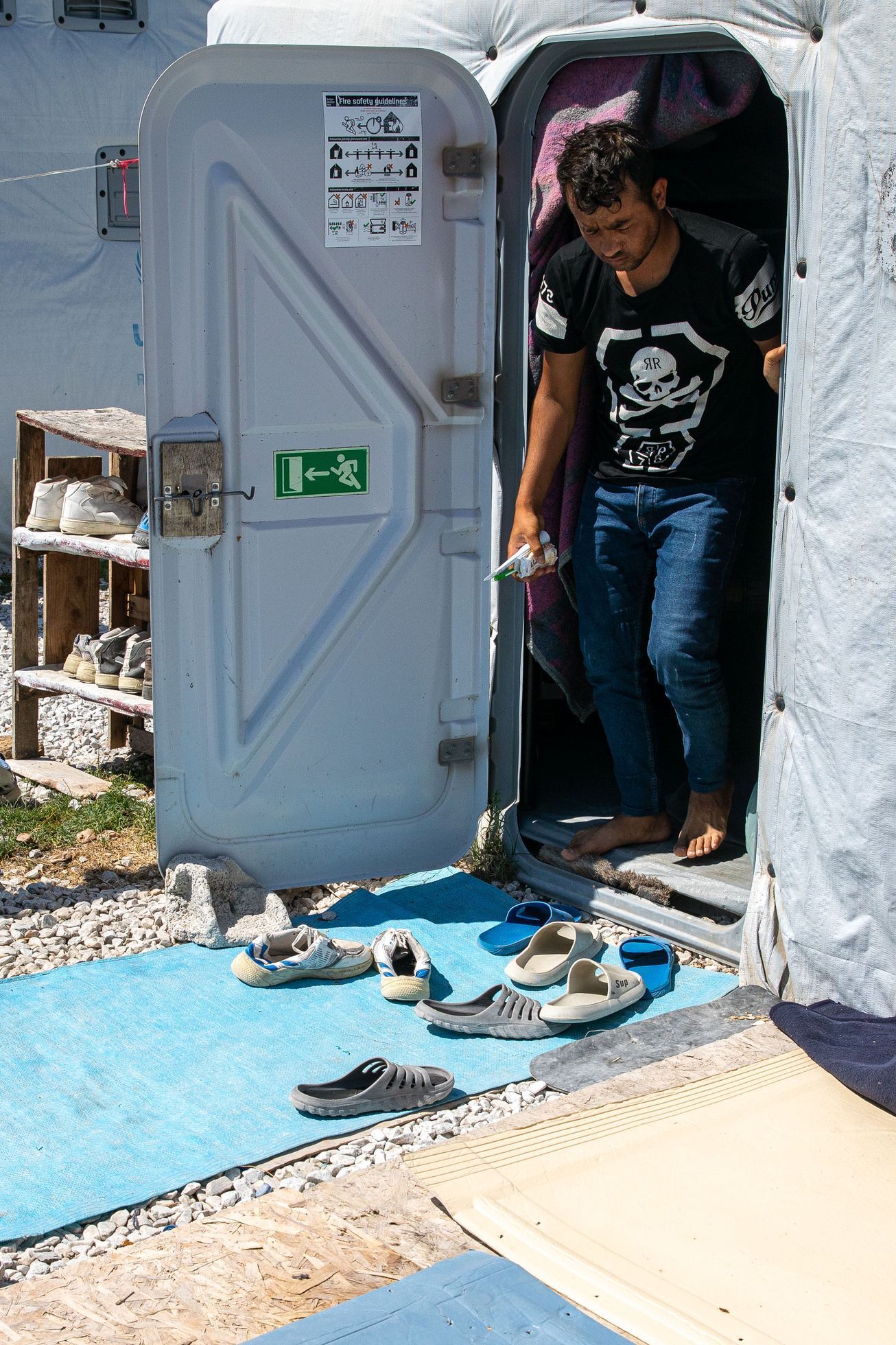Uprchlický tábor Kara Tepe na ostrově Lesbos v Řecku, uprchlíci, migranti, uprchlická krize