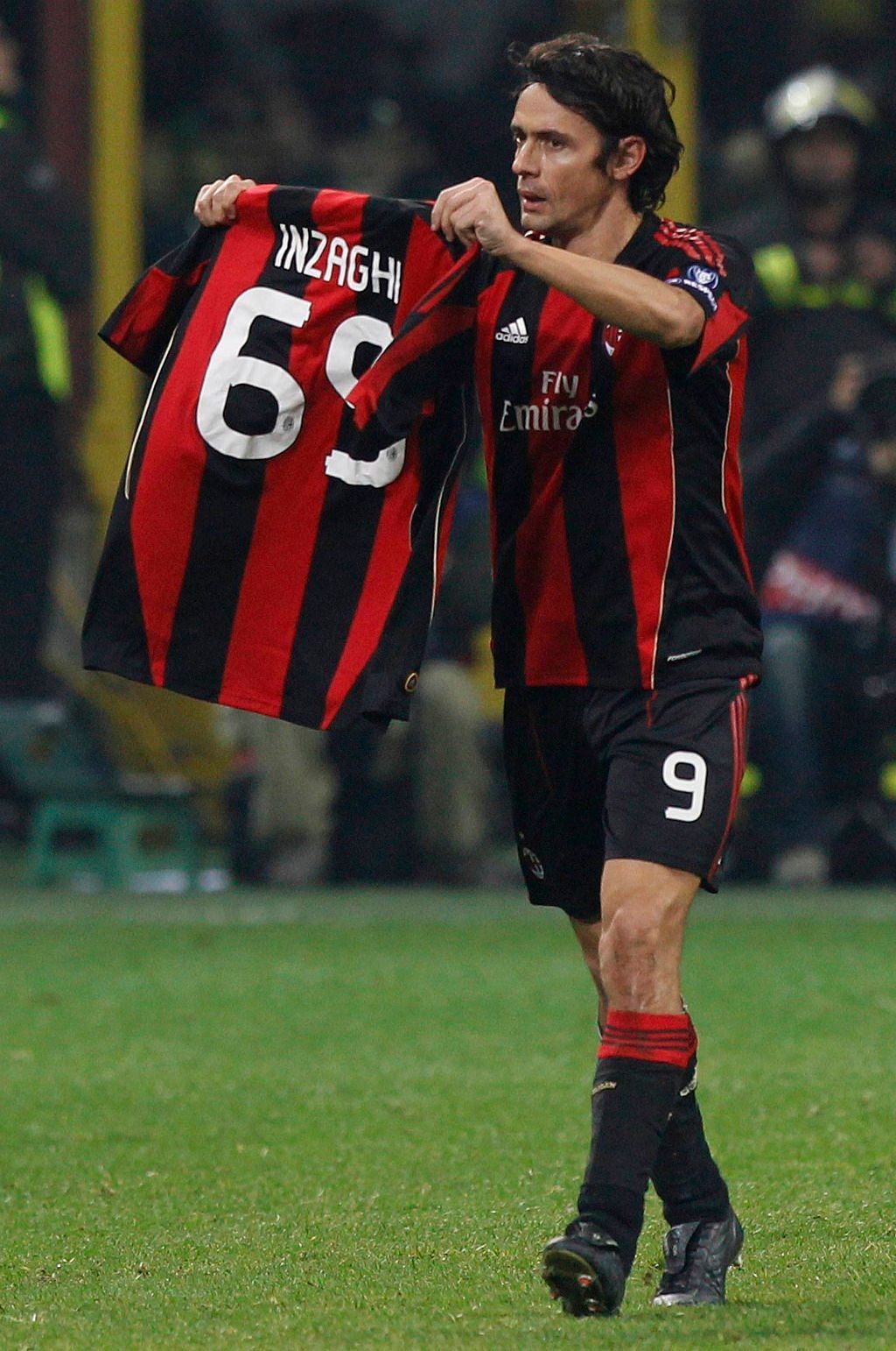 Filippo Inzaghi oslavuje 69. gól v Lize mistrů