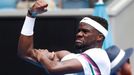 Tennis - Australian Open - Second Round - Melbourne Park, Melbourne, Australia, January 16, 2019. Frances Tiafoe of the U.S. reacts during the match against South Africa'