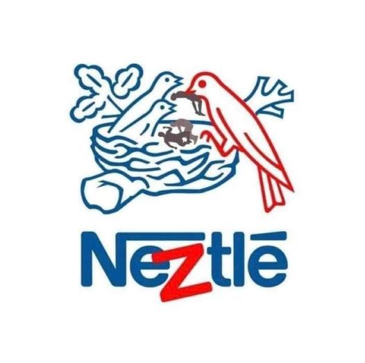 Pozměněné logo koncernu Nestlé od aktivistů volajících po bojkotu firmy. | Foto: Facebook
