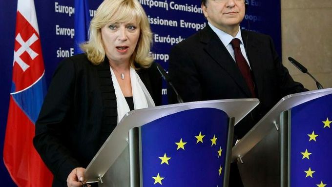 Radičová s předsedou Evropské komise José Barrosem.