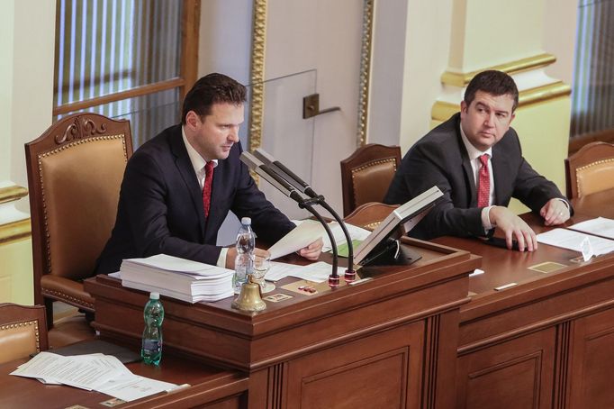 Předseda Poslanecké sněmovny Radek Vondráček a Jan Hamáček.