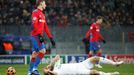 fotbal, Liga mistrů 2018/2019, CSKA Moskva - Plzeň, zraněný Roman Hubník