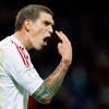 Dánský fotbalista Daniel Agger v kvalifikačním utkání MS 2014