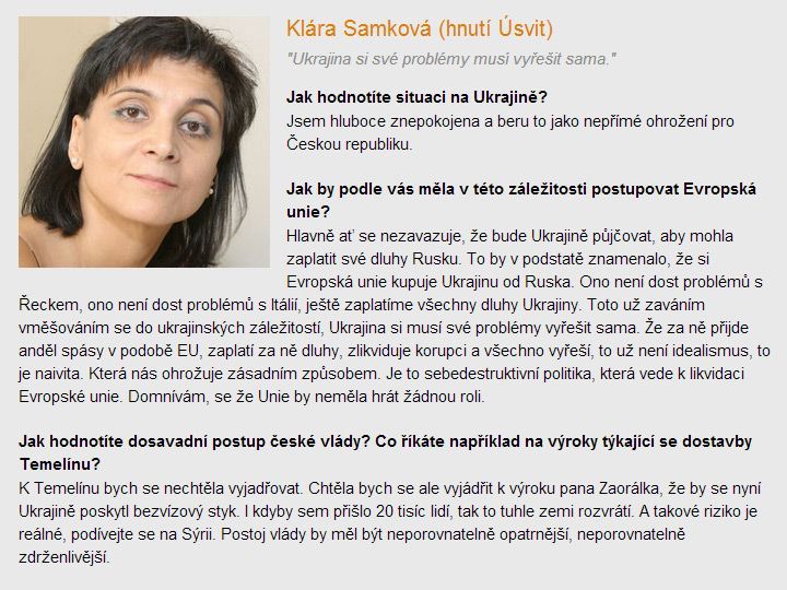 Ukrajina - odpovědi politiků - slide do galerie