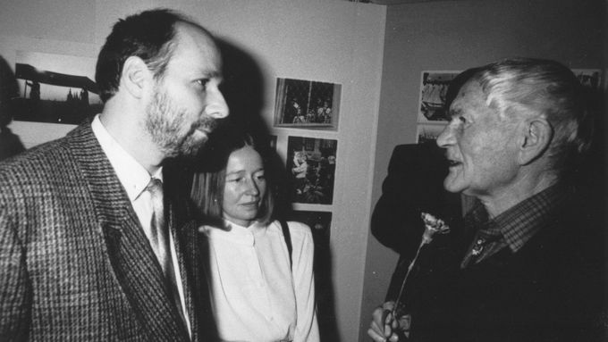 György Varga s Bohumilem Hrabalem na snímku z roku 1992.