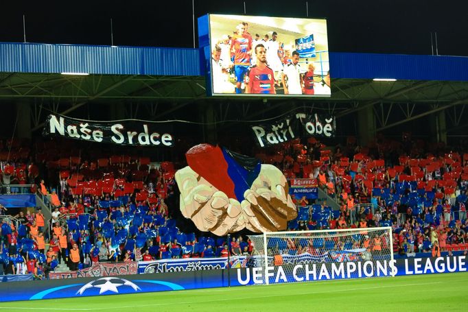 LM, Plzeň-Ludogorec Razgrad: choreo fanoušků Plzně