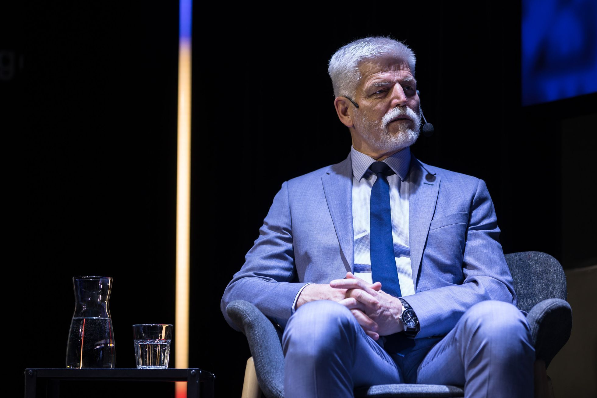 Prezident Petr Pavel a manželka Eva Pavlová na diskuzi se studenty na Smíchovské střední průmyslové škole a gymnáziu