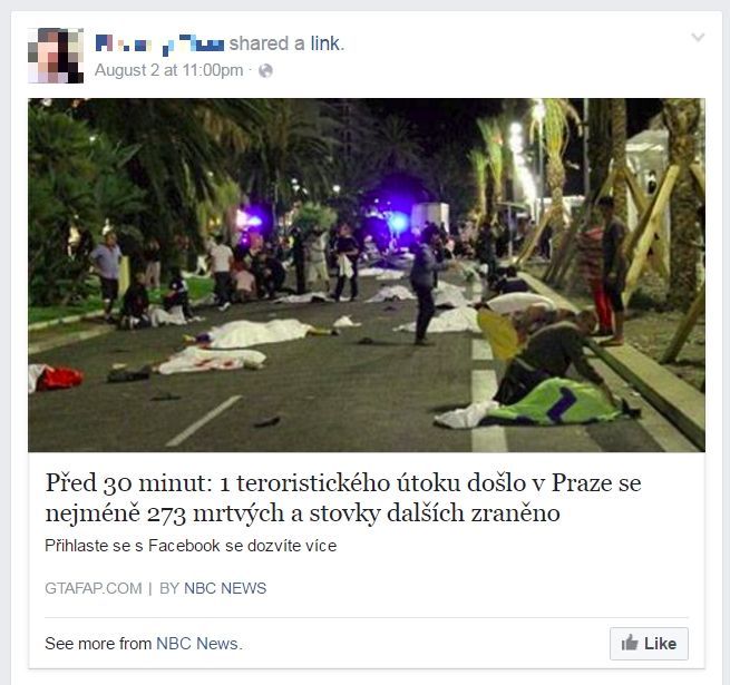 Phishing: Teroristický útok v Praze
