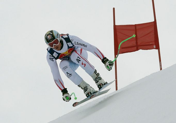 Tréninky na sjezd v Kitzbühelu (Hahnenkamm, 2013) - Hannes Reichelt