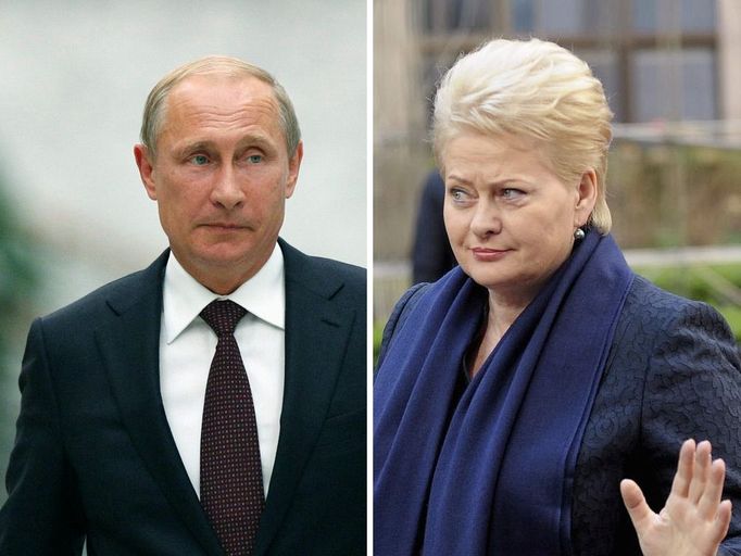 Vladimir Putin a Dalia Grybauskaiteová.