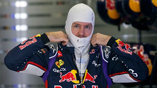 Red Bull Formula One driver Sebastian Vettel of Germany prepares for the third free practice session at the Russian F1 Grand Prix in the Sochi Autodrom circuit October 11