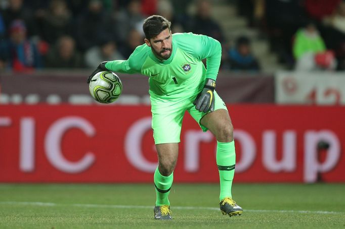 Alisson v přátelském zápase Česko - Brazílie.