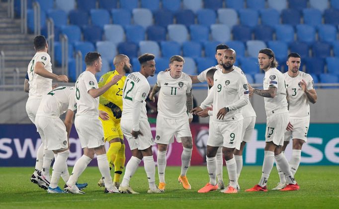 Soccer Football - Euro 2020 Qualification Play off - Slovakia v Republic of Ireland - Tehelne pole, Bratislava, Slovakia - October 8, 2020. Republic of Ireland players af