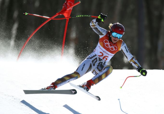 Ester Ledecká v super-G na ZOH 2018