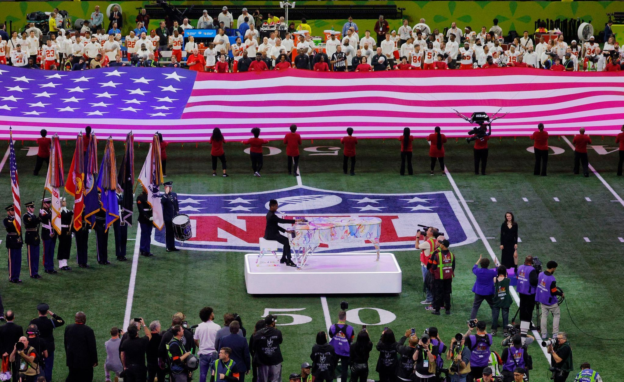 Super Bowl LIX  2025, Philadelphia - Kansas City: úvodní ceremoniál