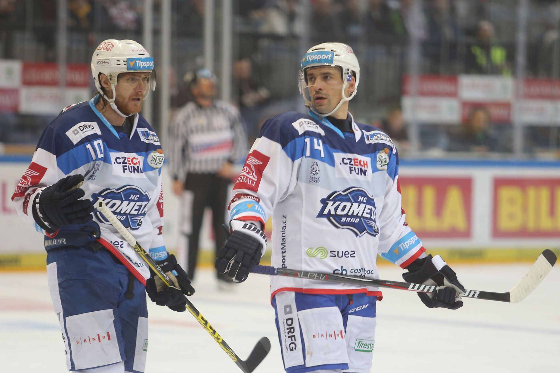 38. kolo hokejové extraligy 2018/19, Sparta - Kometa: Martin Erat (vlevo) a Tomáš Plekanec