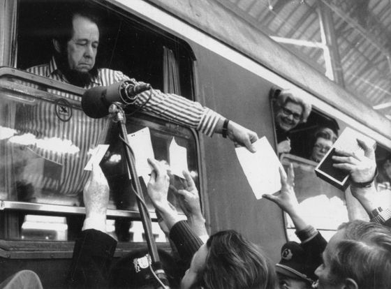 Roku 1974 ve vlaku z Basileji do Curychu.