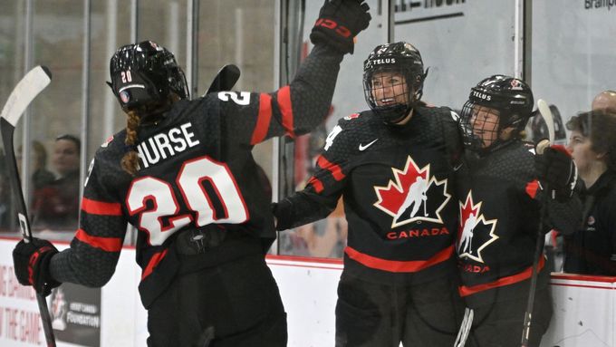 Radost kanadských hokejistek (ilustrační fotografie)