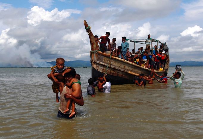 Rohingští uprchlíci, kteří prchají z Barmy.