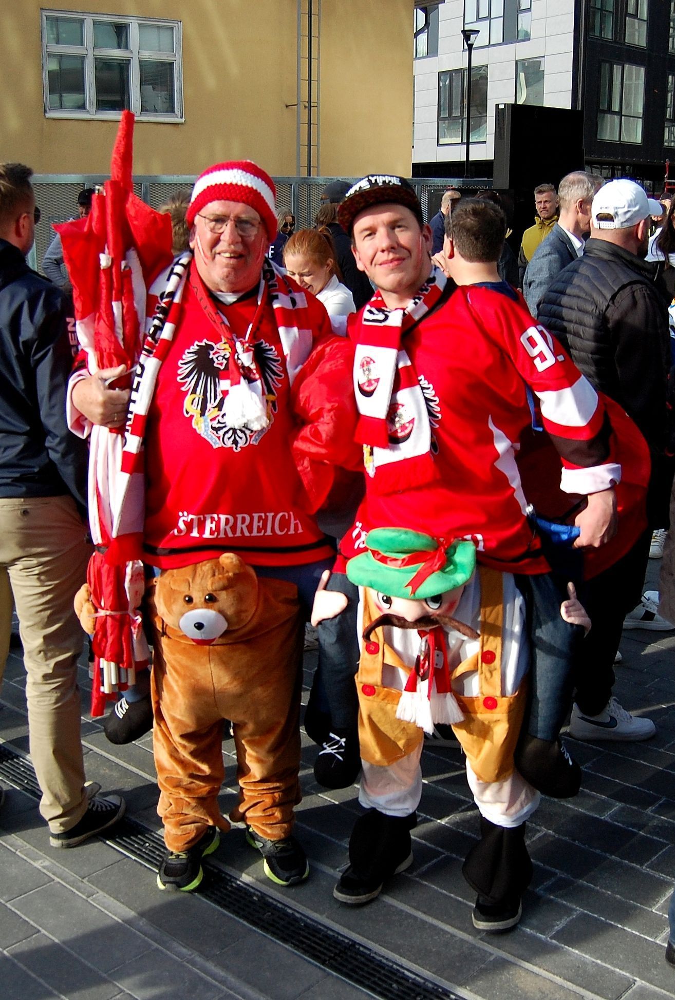Rakouští fanoušci na hokejovém MS 2022 v Tampere