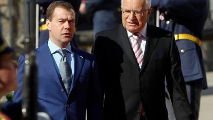 Dmitry Medvedev with his Czech counterpart Václav Klaus