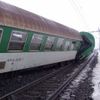 Osobní vlak, který vykolejil v Brodku u Přerova
