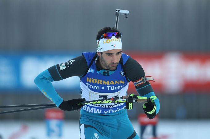 Martin Fourcade při SP v biatlonu v Ruhpoldingu 2018