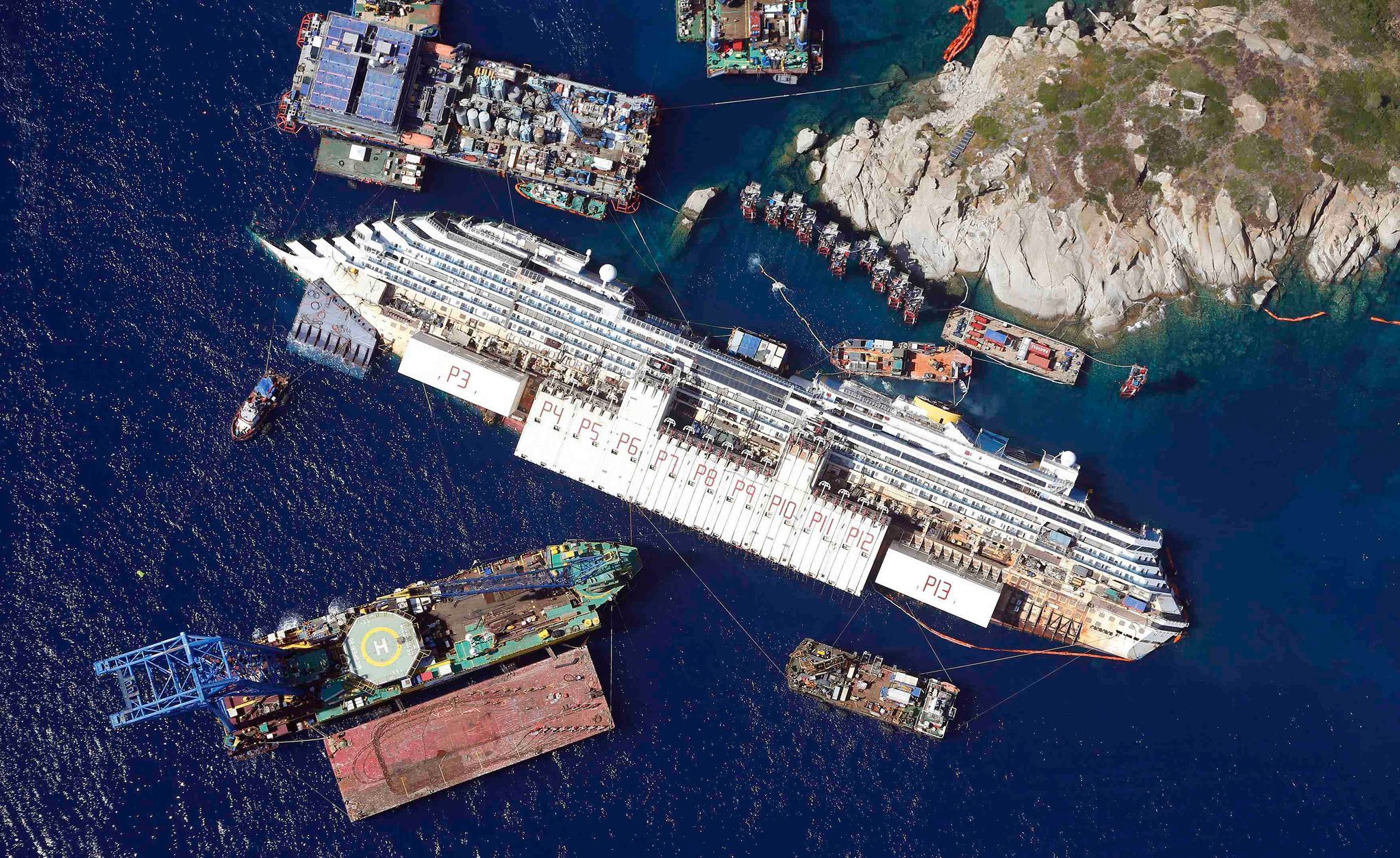 Vrak lodi Costa Concordia.