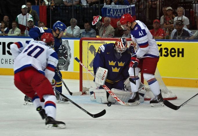 MS 2014,Rusko-Švédsko: Nikolaj Kulemin (41) - Anders Nilsson