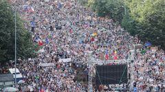 Foto / 4. 6 2019 / Demonstrace proti Benešové a Babišovi na Václavském náměstí / Milion chvilek pro demokracii / Lukáš Bíba