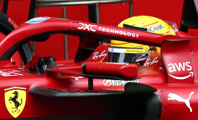 Lewis Hamilton, Ferrari v kvalifikaci na VC Belgie formule 1